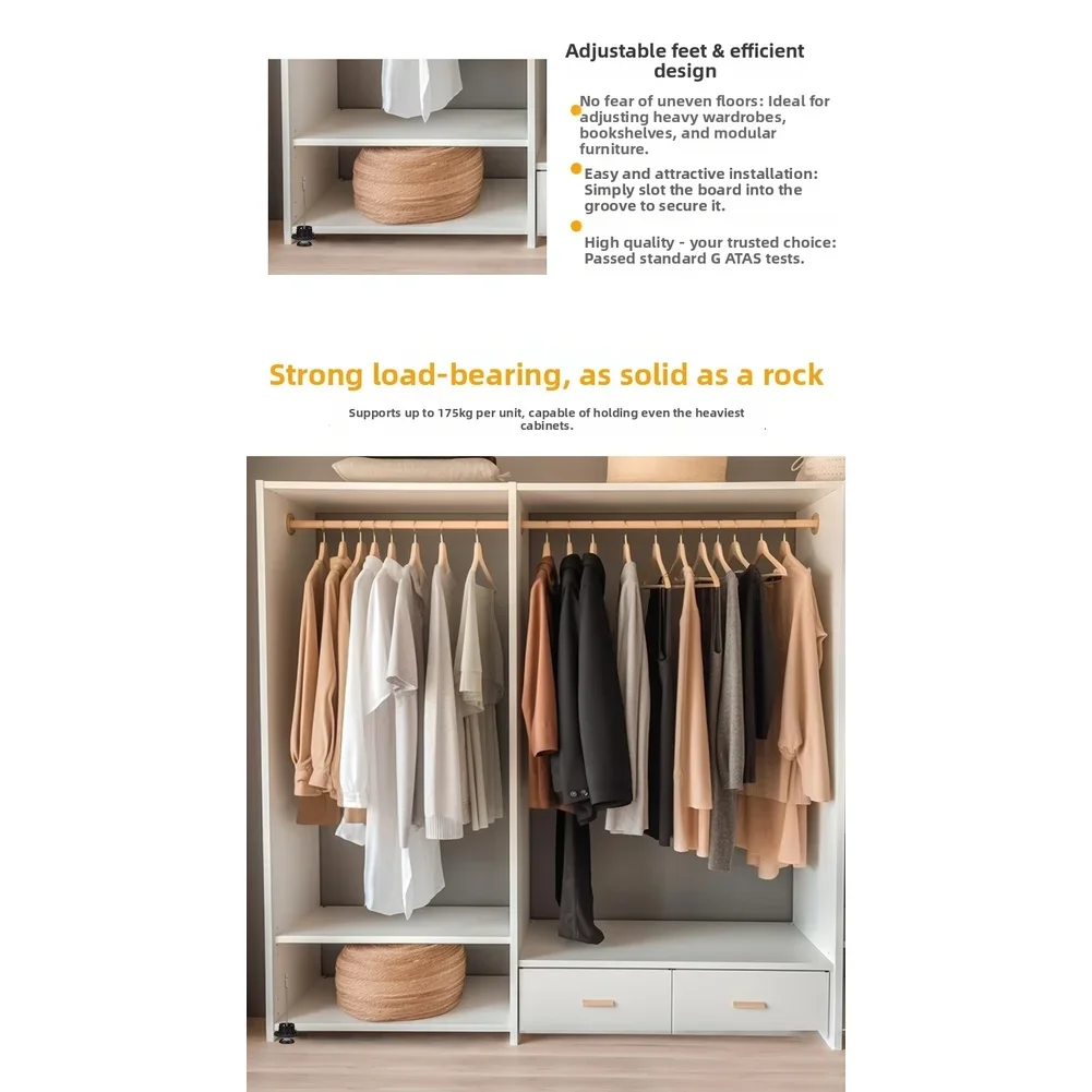 Tool-free Install Cabinet Feet Adjustable Cabinet Feet For Furniture Adjustable Height Range Easy Tool-free Installation