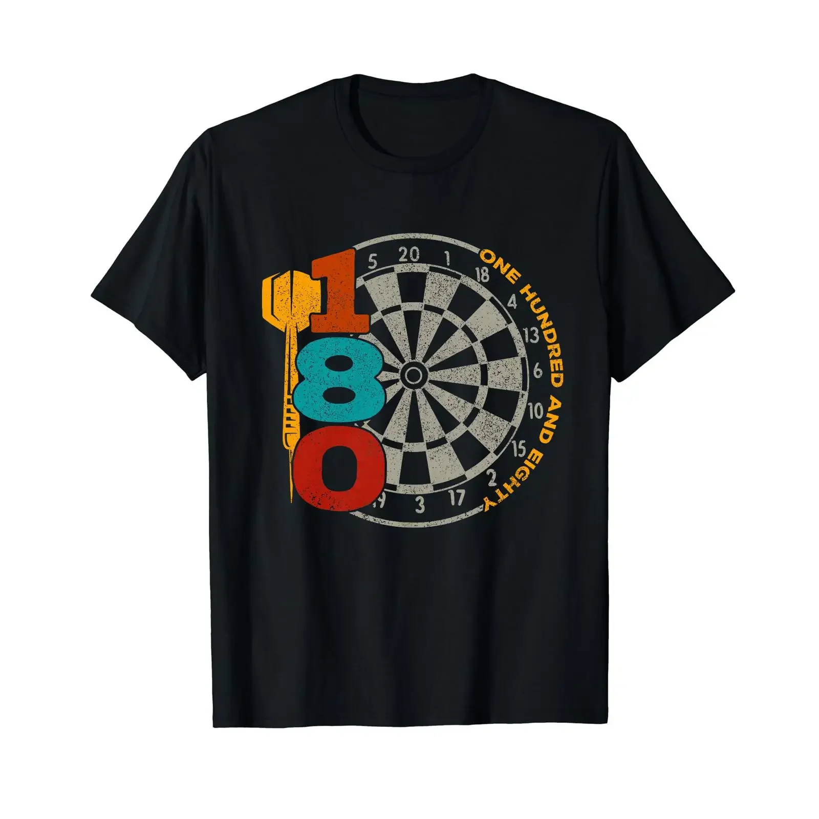 Dart 180 Dartscheibe Dartboard Retro T Shirt vintage Washed Slightly Soft Comfortable Stretched homme Top For Everyday Wear