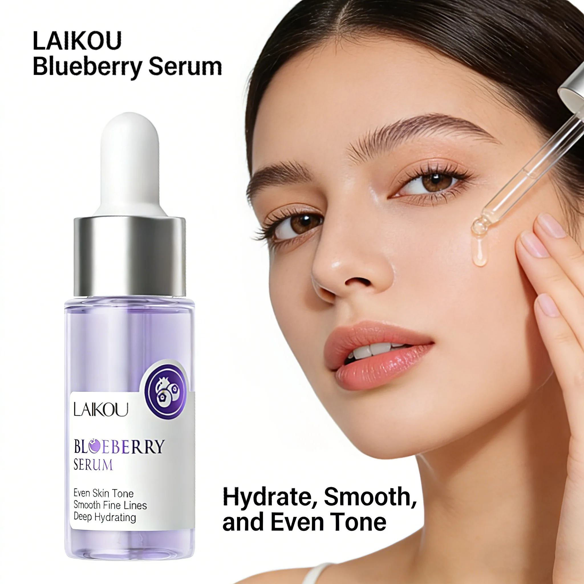 Laikou Blueberry Essence 17ml Hydrating Face Serum Moisturizing Brightening Repairing Skin Care Daily Beauty Facial Treatment