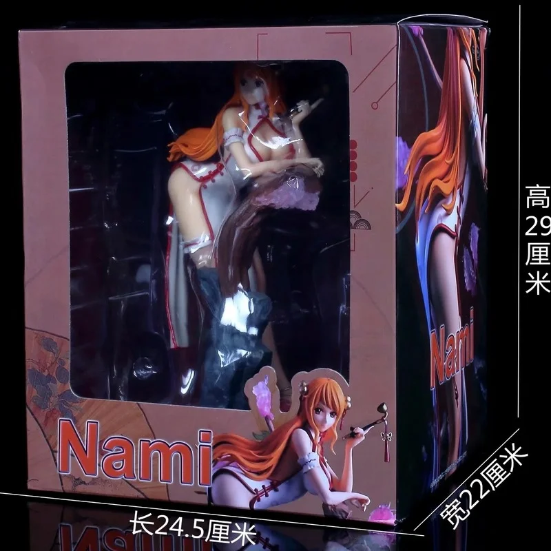 26cm One Piece Nami Figures Sexy Action Figure Girls Antique Thief Cat Cheongsam Women'S Solid Figures Collection Ornament Gift