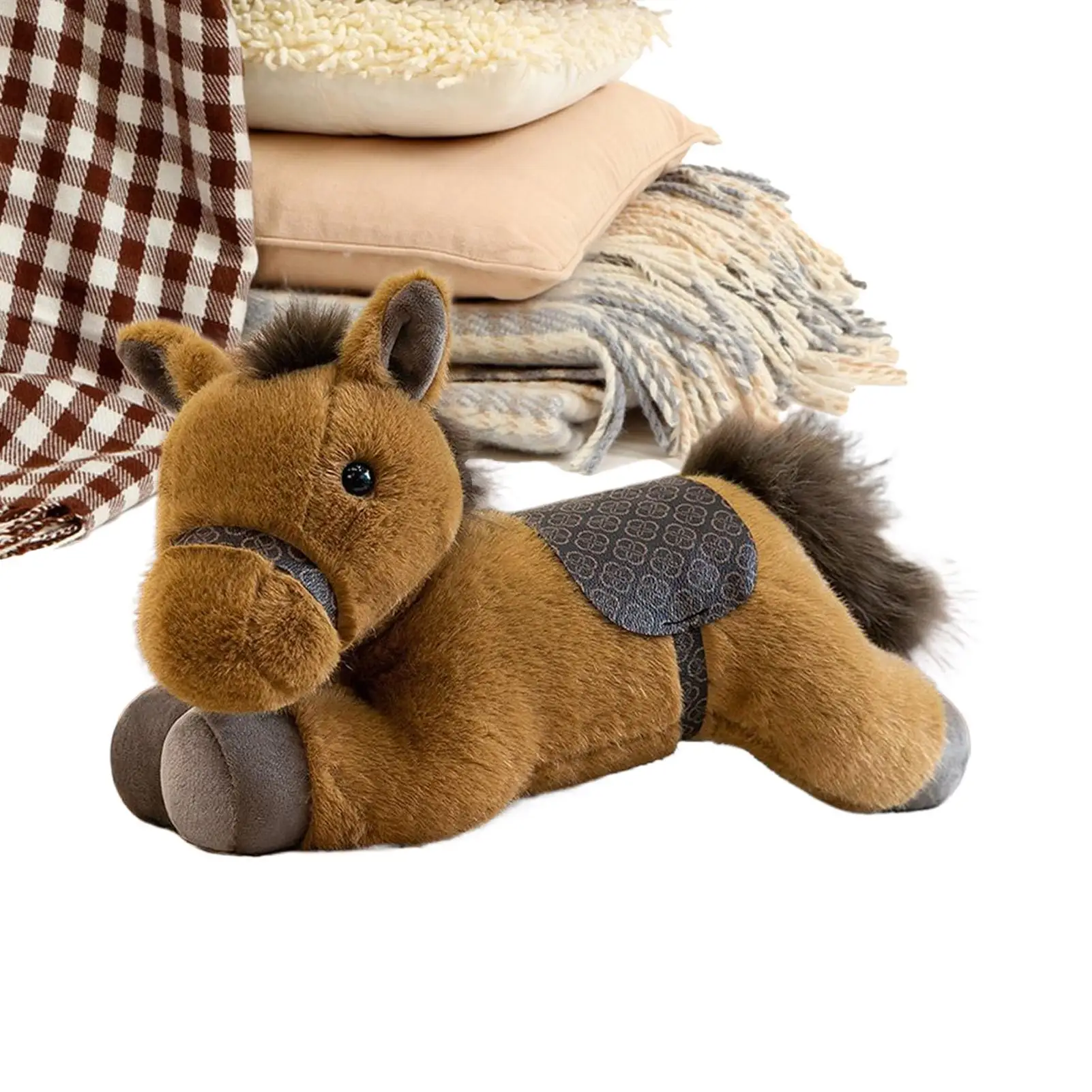 

Плюшевая игрушка-лошадь 11,81 дюйма, мягкая реалистичная коллекционная кукла-лошадь для декора дома, гостиной, офиса, для детей, взрослых и подростков