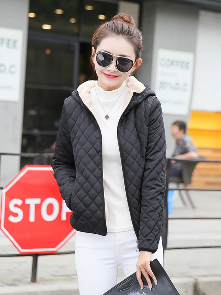 Fitshinling 2023 Thick Ultralight Parkas Coats Casual Slim Hooded Jackets For Women Clothing Fashion Winter Top Female Cold Coat