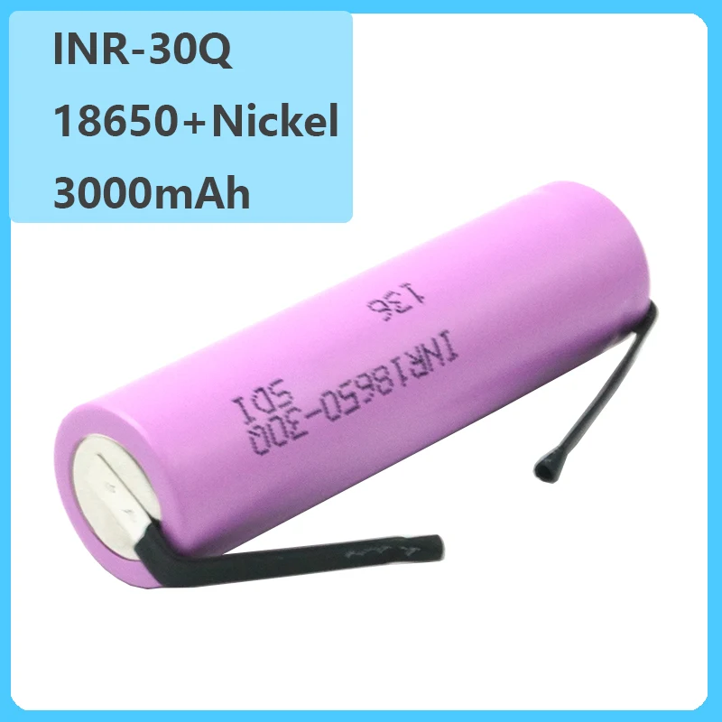 100% original new 3.7V 18650 3000mAh battery INR 30Q 3.6V discharge 20A  For DIY+ Nickel sheet batteries Laser Welding loouko