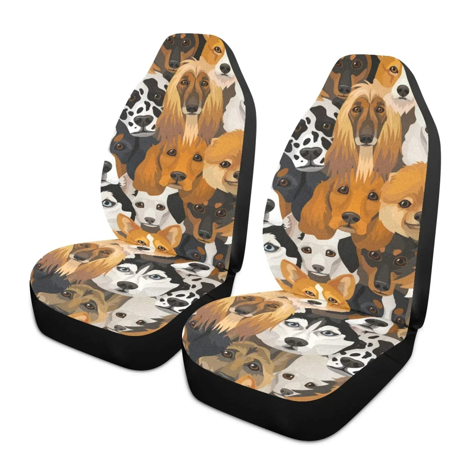 

ALAZA-fundas para asitos lanteros coche con estampado perro para hombre y mujer, fundas asiento con bolsillo organizador pa