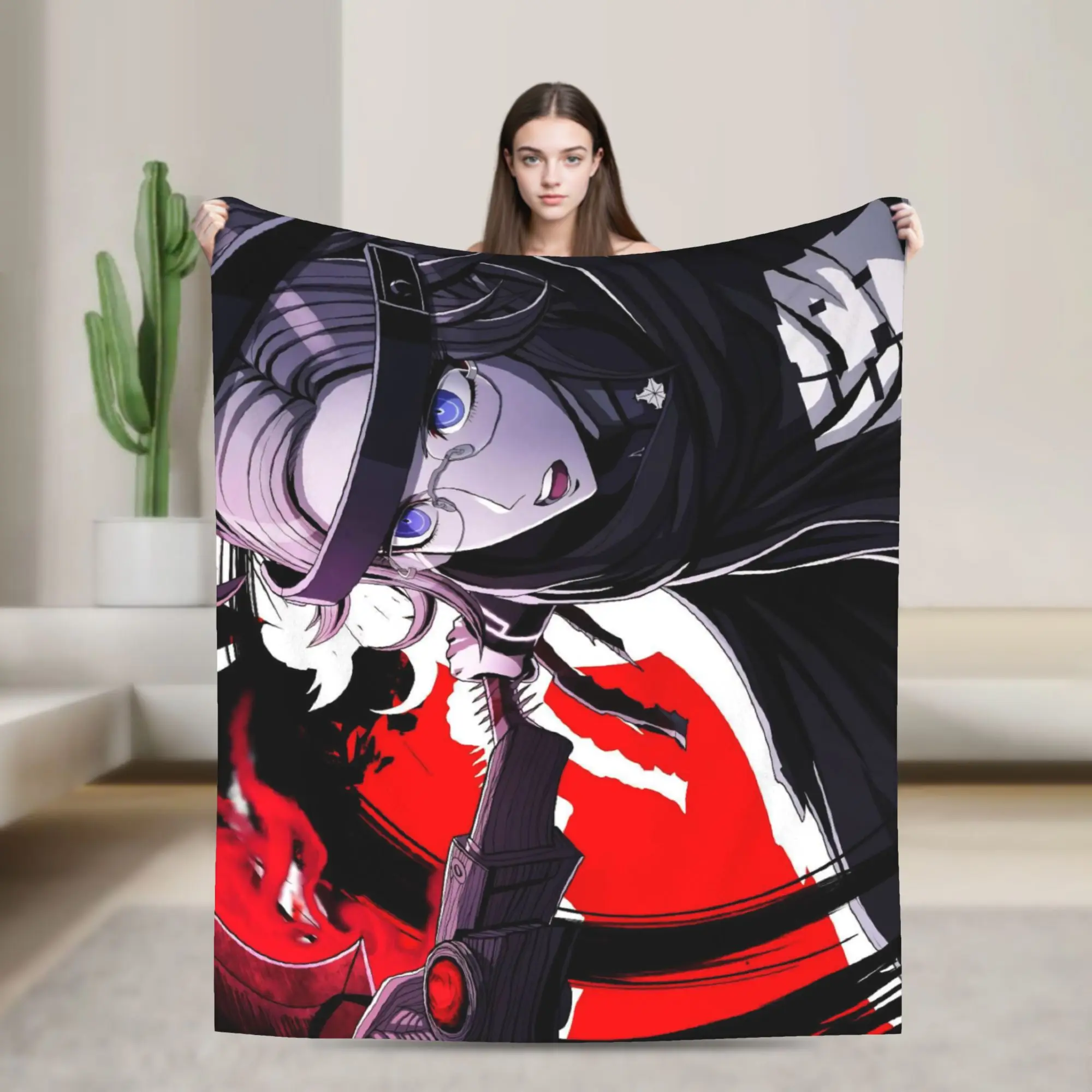 Eito HUNDRED LINE Knitted Blankets Flannel Last Defense Academy Lightweight Throw Blankets for Outdoor Travel Bedspread
