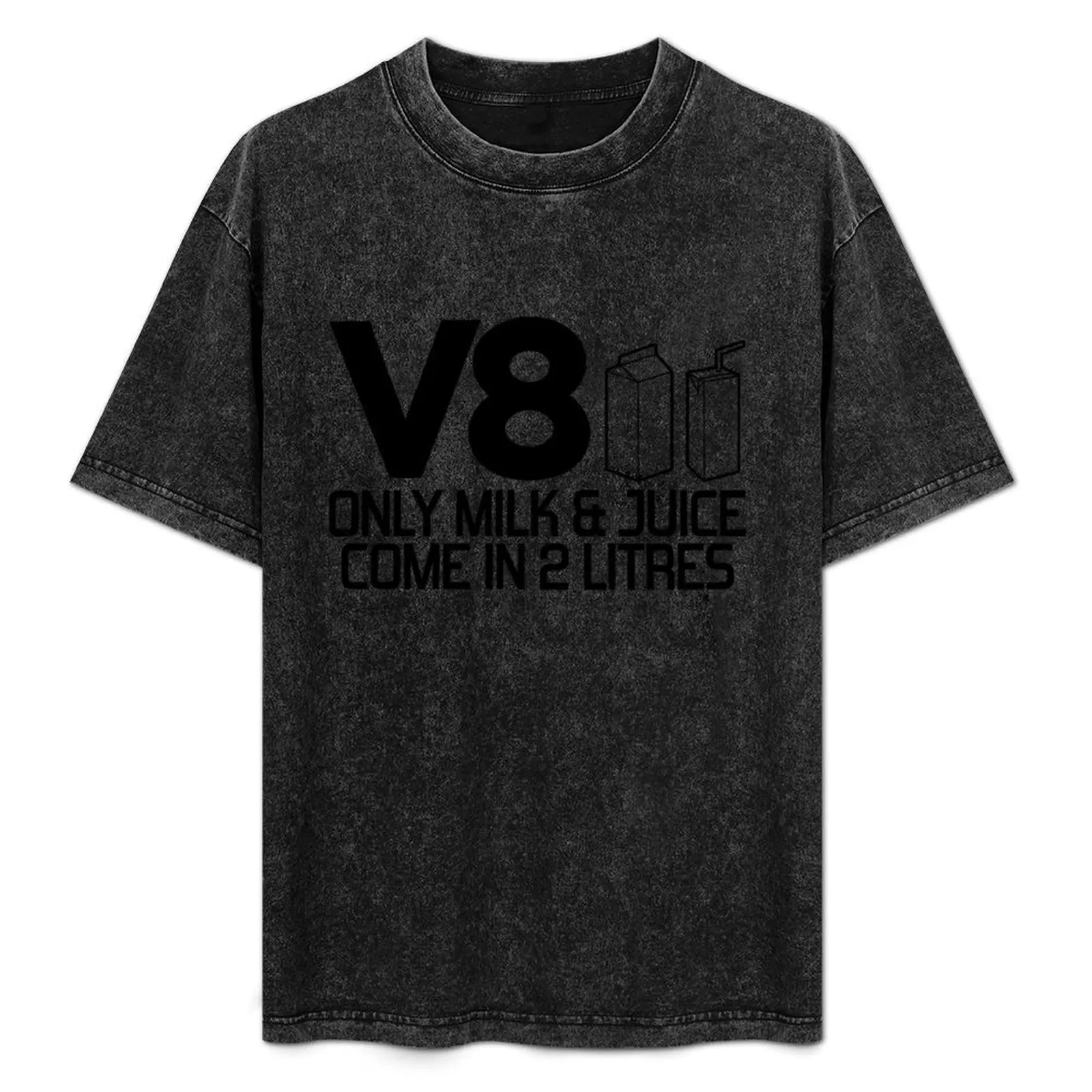 V8 - Only milk & juice come in 2 litres (2) T-Shirt graphics blue archive big and tall t shirts for men