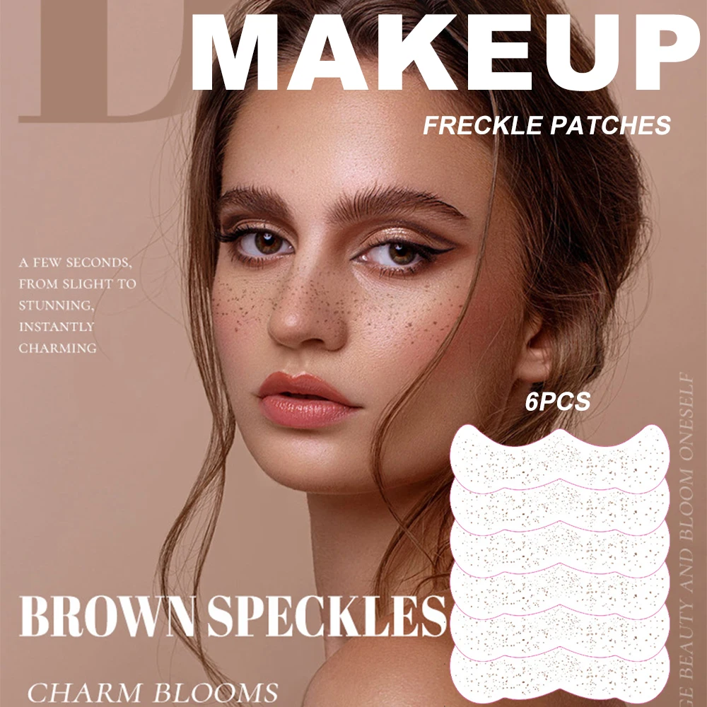 

6PCS Makeup Freckle Patches Brown Speckles Charm Blooms Waterproof and Sweatproof Temporary Tattoo Stickers