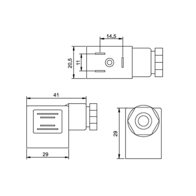 DIN43650B Pneumatic Electromagnetic Valve Coil Terminal Box 4V210/310/410 Electromagnetic Valve Plug AC/DC
