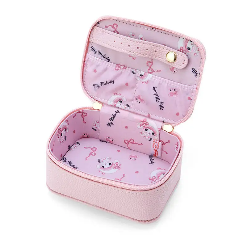 Borsa cosmetica in PU da donna Sanrio Kawaii My Melody borsa da toilette piccola da donna con cerniera borsa da viaggio impermeabile per il trucco