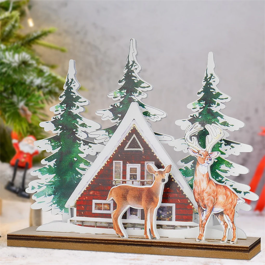 Wood Reindeer Christmas Ornaments Present Choice After-Sales Commitment Wooden Materials Unique