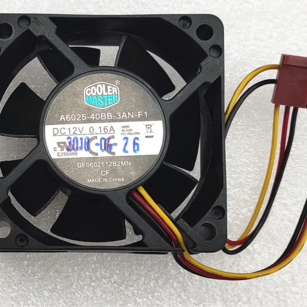 DF0602512B2MN A6025-40BB-3AN-F1 6025 6cm Fan 3 Line Dual Ball DC 12V 0.15A Cooling