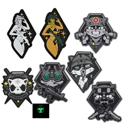 PVC Cat Patch on Clothes Morale Badge Military Tactical Patches Backpack Hook and Loop Stickers Applique for Clothing