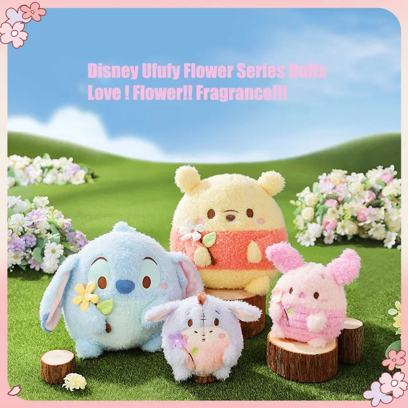 

Miniso Disney Ufufy Flower Series 27Cm Stitch Plush Doll Piglet Pooh Bear Eeyore Doll Decoration Toys Children Birthday Gift