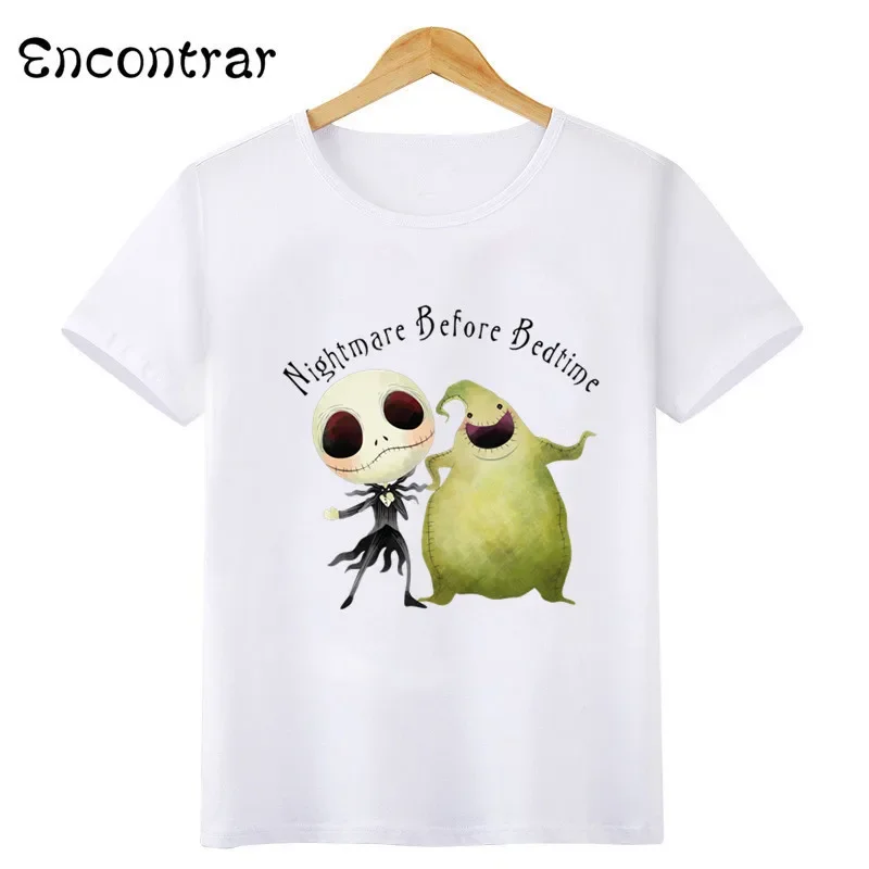 Disney Kids T-shirt Halloween Town Pumpkin King Jack Skellington Print Girls Clothes Baby Boys T shirt Children's Tops,HKP5234