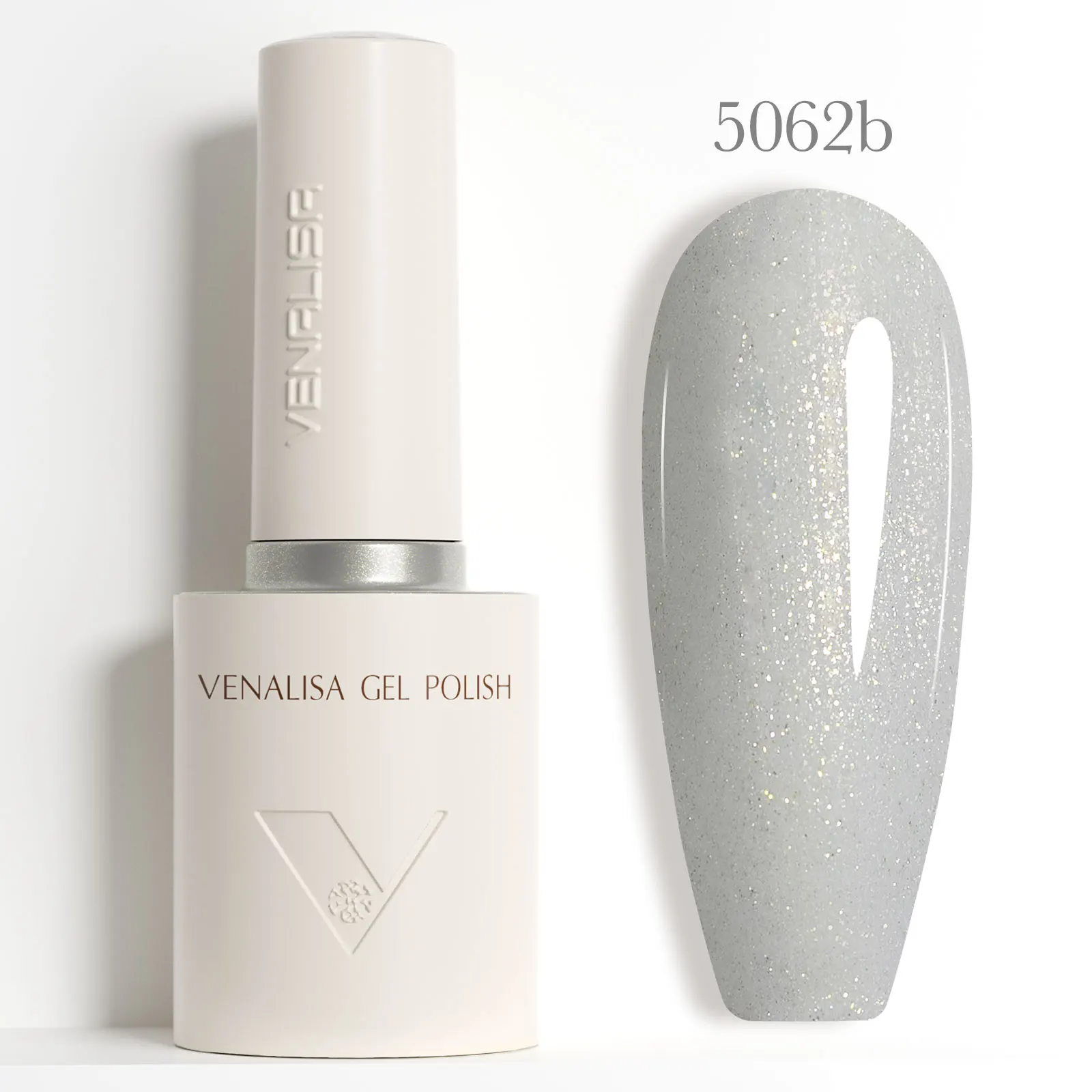VENALISA 10ml nagelgellak pastelroze basis Franse nagelkunst met regenboogkristallen losweken UV LED langdurig semi-permanent