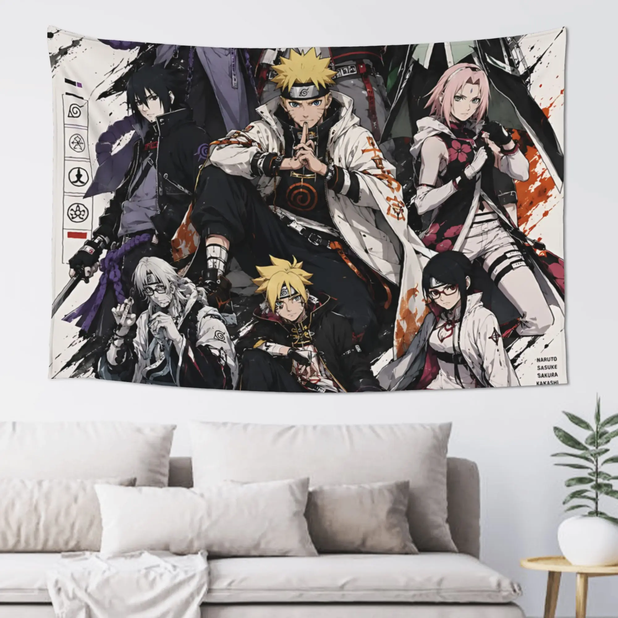 Cutecore Naruto Anime Theme Tapestry Bedroom Decoration  Wall Hanging Blanket Tapestry Cool Stuff For Room