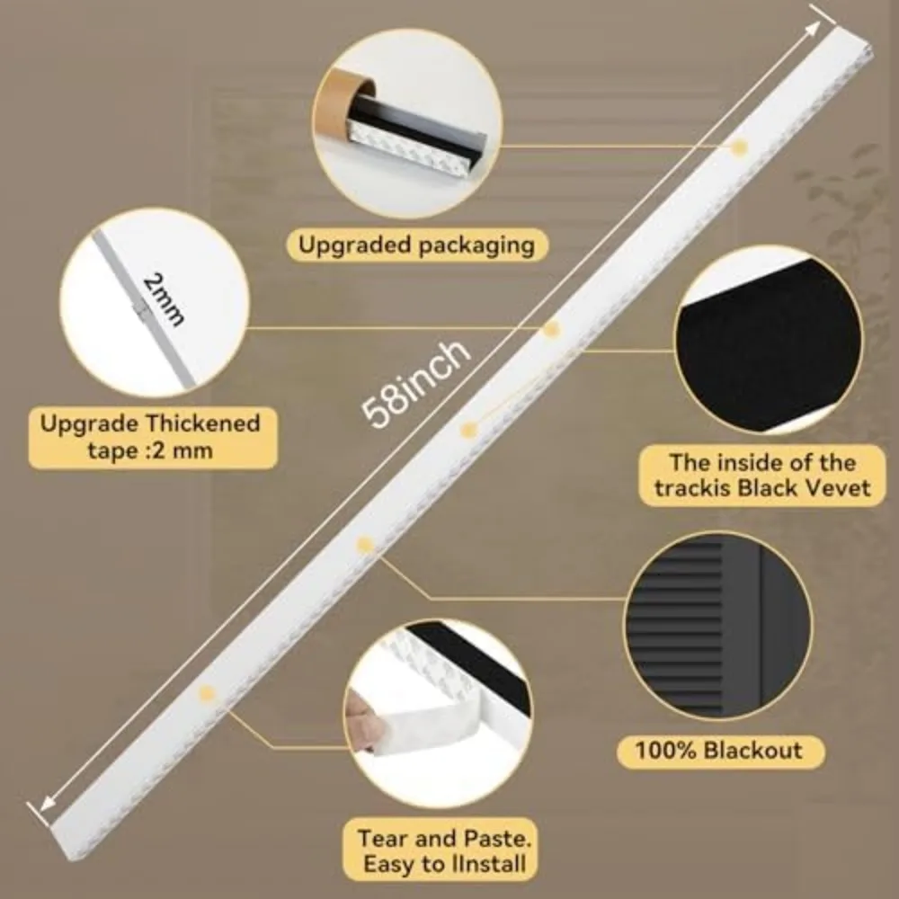 شرائط حجب الضوء للنوافذ - حاصرات الضوء الجانبية لستائر التعتيم والظلال، وإكسسوارات الظل اللاسلكية #4