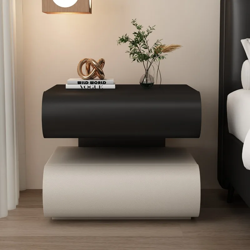 이탈리아 미니멀리스트 원목 침대 옆 테이블 가정용 침실 소형 고급스러운 창의적 디자인 플로팅 수납장