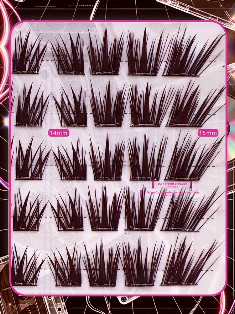 Selbstklebende, kleberlose falsche Wimpern, doppellagig, flauschig, Manga-Wing-Ey-Optik, natürliches Volumen, wiederverwendbar, leicht zu entfernen – Detail 8