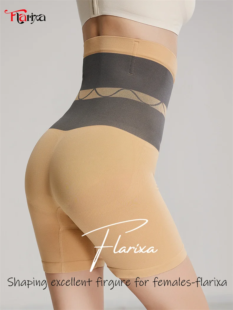 Flarixa Seamless Thermal Underwear for Women High Waist Tummy Control Panties Belly Shaping Pants Comfortable Slimming Shapewear