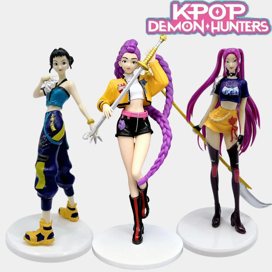 Hot New 3 pz/set Kpop Demon Hunters Action Figure Toy Derpys Tiger Rumi Mira Zoey Sussy Figurine Doll Per I Ventole Regalo