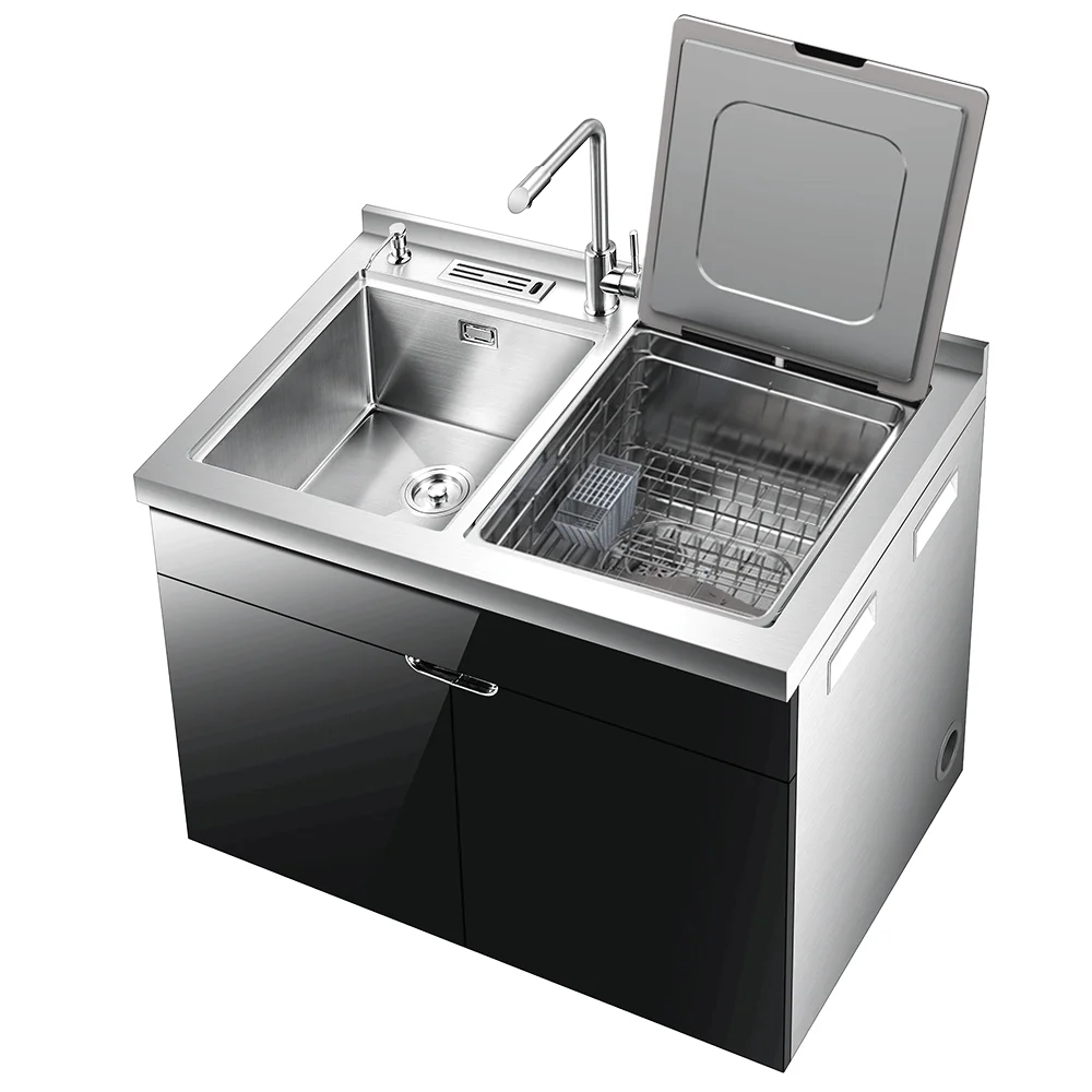 

Stainless Steel houseuse Luxury Touch Screen Automatic Dishwasher With Single Bowl Sink
