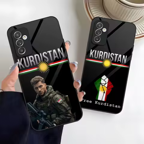 Kurdistan Flag Phone Case Glass for Samsung Galaxy S20 S21 S22 S24 S23 Ultra Fe Plus A34 A54 A24 A52 A53 M54 Coque