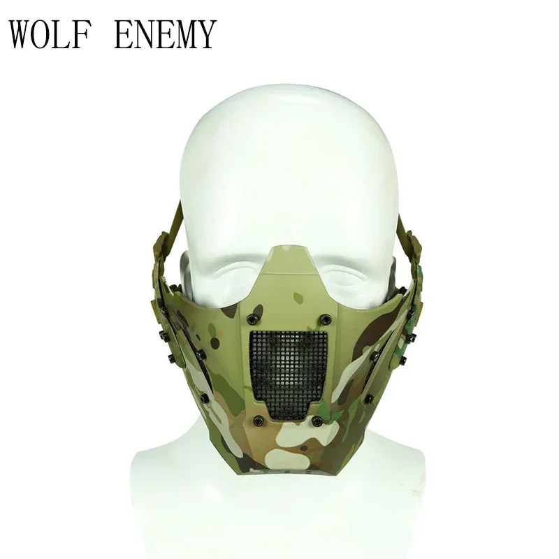 New JAY FAST Module PDW MESH Mask Tactical Airsoft Half Face Mask Fit AF Helmet CP Camouflage