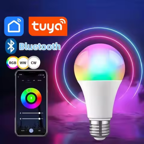 Lâmpada Led Inteligente Smart Bluetooth Compatível App TUYA Bulbo E27 Rgb Decoração de Quarto