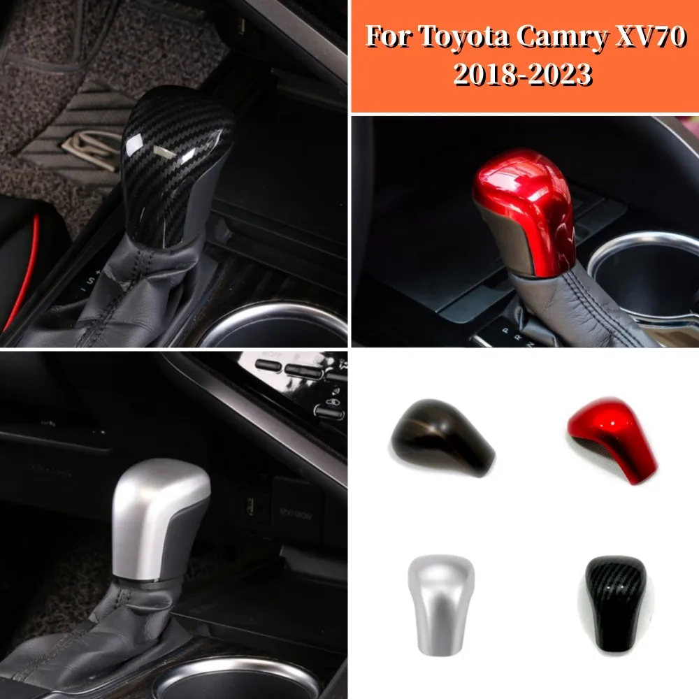 

For Toyota Camry 70 XV70 Hybrid 2018-2022 2023 ABS Carbon Gear Shift Head Cover Trim Decoration Sticker Car Styling Accessories