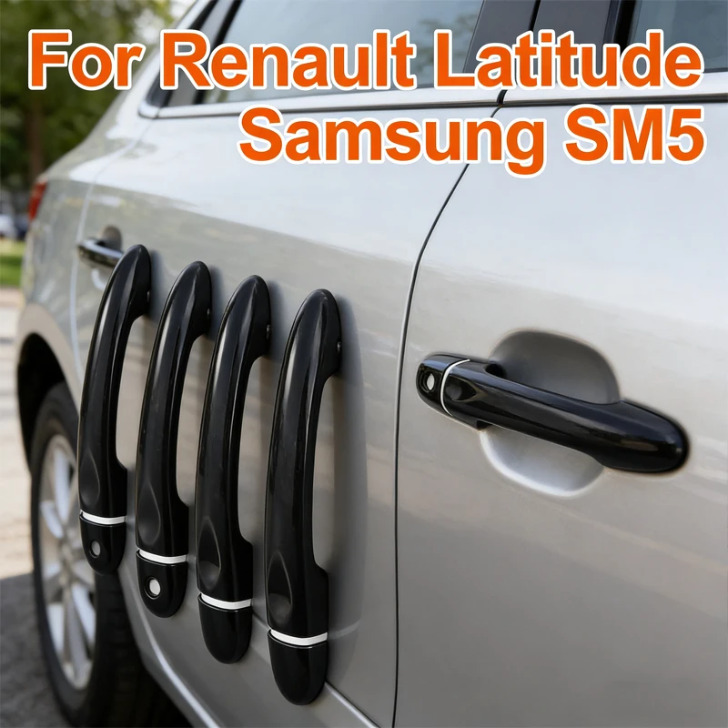 For Renault Samsung SM5 SM3 L38 2009 2010 2011 Glossy Black Car Exterior Door Handle Cover Styling Accessories 2012 2014 2015