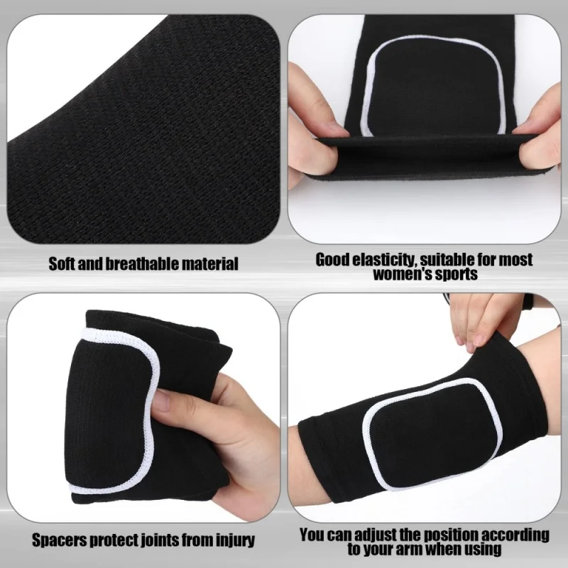 4pcs Fitness Elbow Pads Protector Arm Brace Support Elbow And Knee Protectors Volleyball Basketball Elastic Sleeves Protection