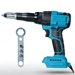 Cordless Electric Rivet Gun Rechargeable Riveter Tool High Power Automatic Riveting Machine for Metal Plastic Leather DIY