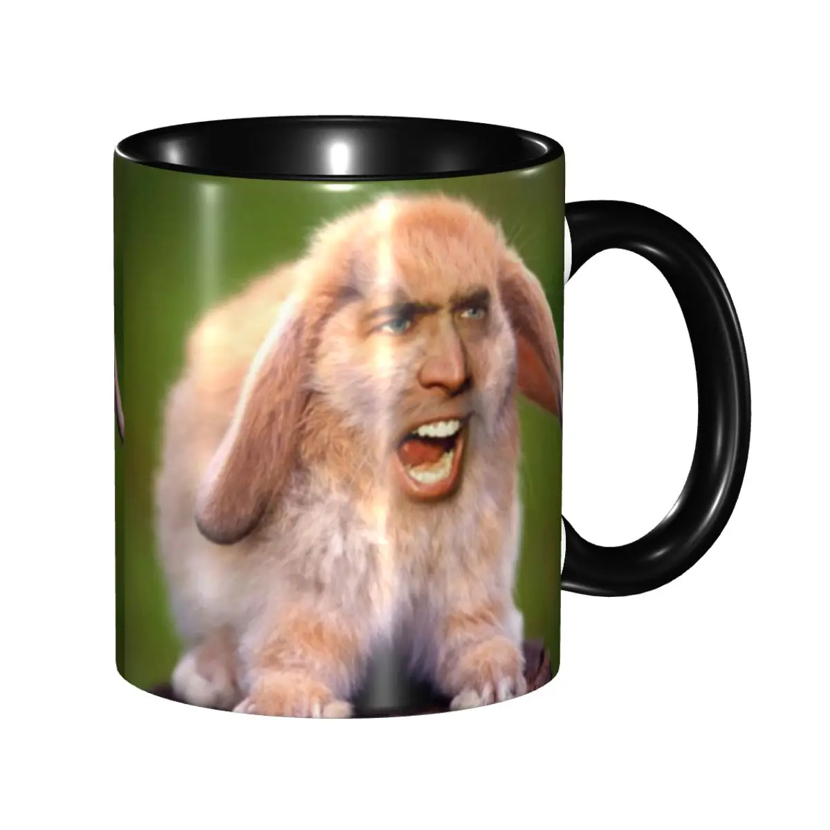 

Personalized Nicolas Cage Rabbit Coffee Mug DIY Funny Meme Ceramic Milk Tea Cups
