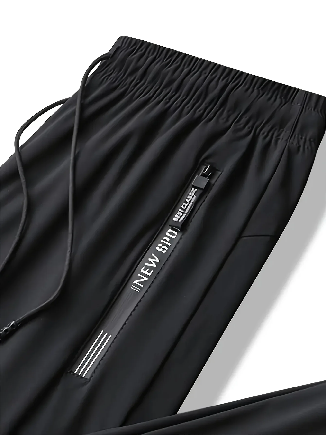 2 Pieces Men's Quick-drying Breathable Sweatpants High Elastic Nylon-Spandex Fabric Straight Gym Running Pants Man Trousers