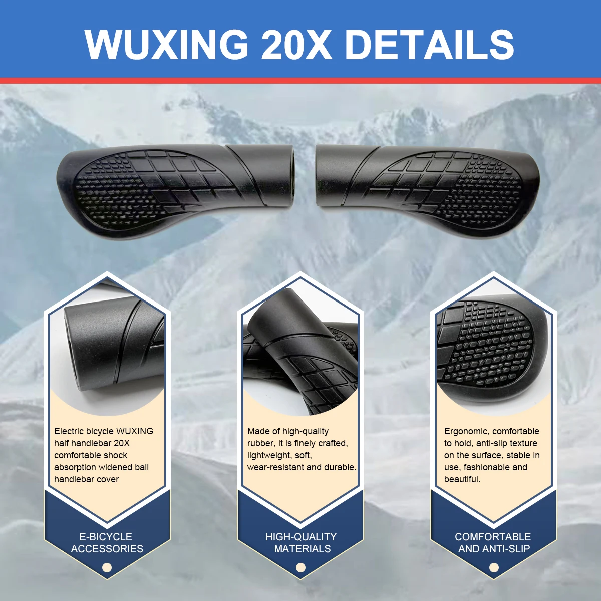 

Резиновая ручка MTB Mountain EBike, левая и правая ручки, нескользящий чехол, велосипедные детали, 2 пары/3 пары/4 пары