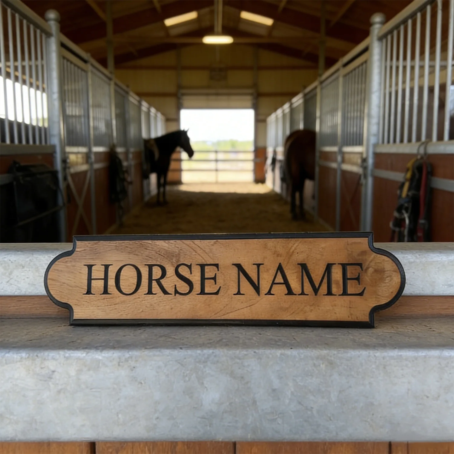 1 piece of customizable double-layer name tag identification, customized stable name tag, stable decoration, perfect stable supp