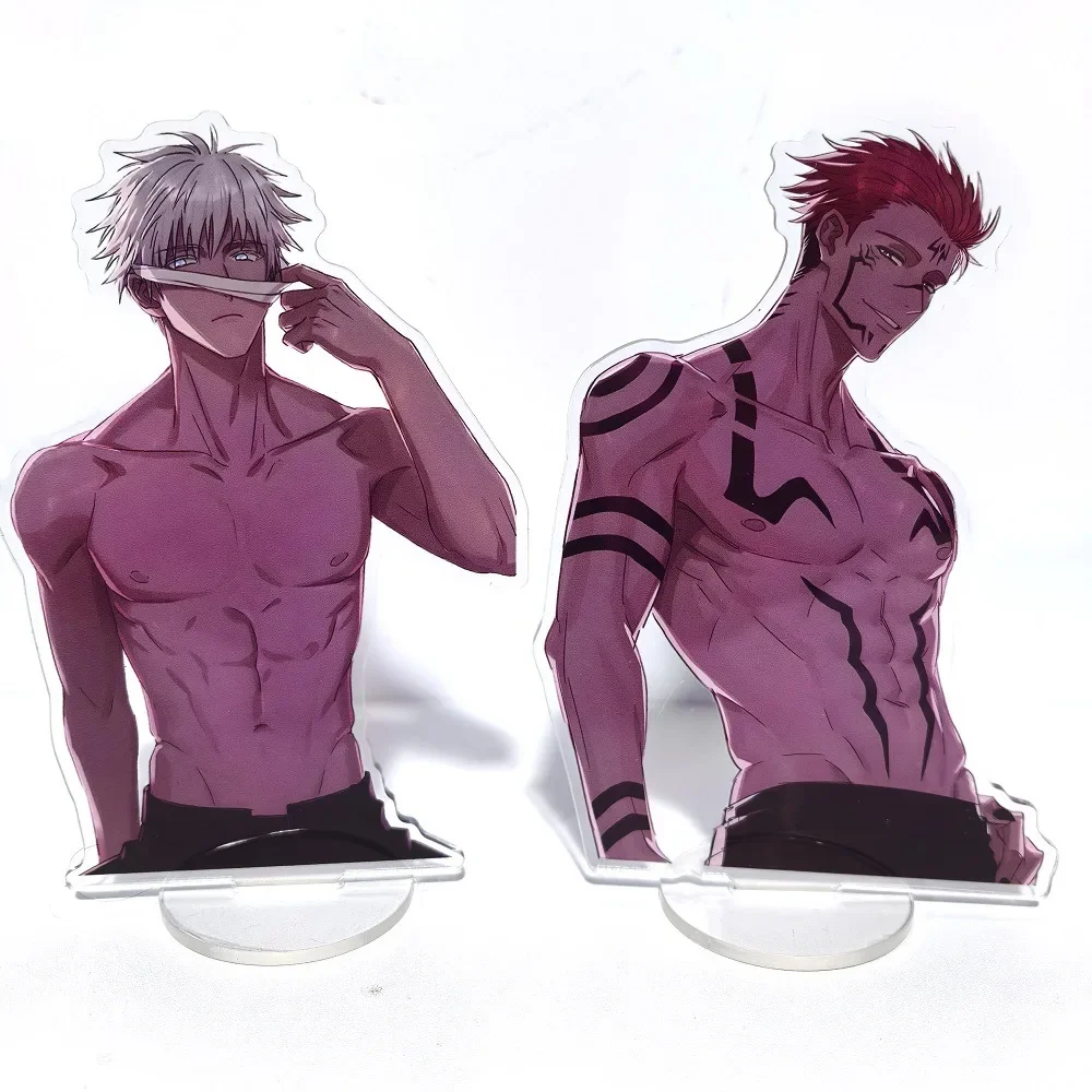 15CM Anime Peripheral Cartoon Jujutsu Kaisen Gojo Satoru Nanami Acrylic Stand Figure Plate Winter Coat Model Desk Decor Gift