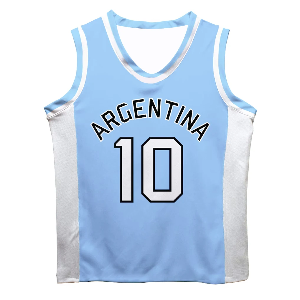 Argentina #10 Messi #9 Alvarez Basketball Jersey Retro Tank Top Breathable Sports Vest Football Fans Casual Training Uniform
