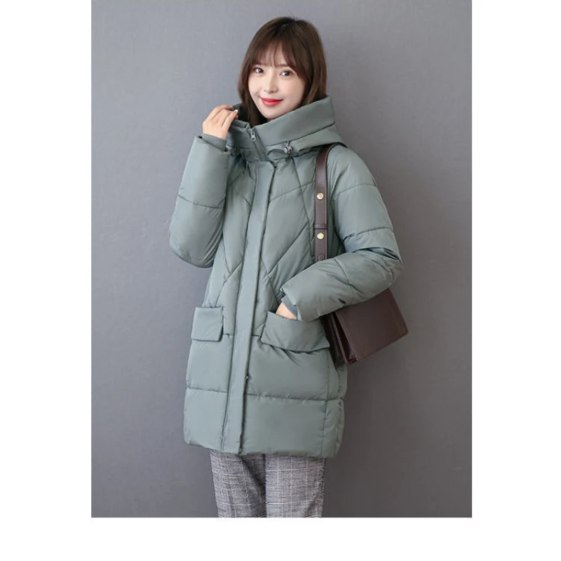 Down Jackets Female Winter Coat Women\'s Parkas Hooded Warm Winter Jacket Coat Cotton Padded Jacket Plus Size S-3XL