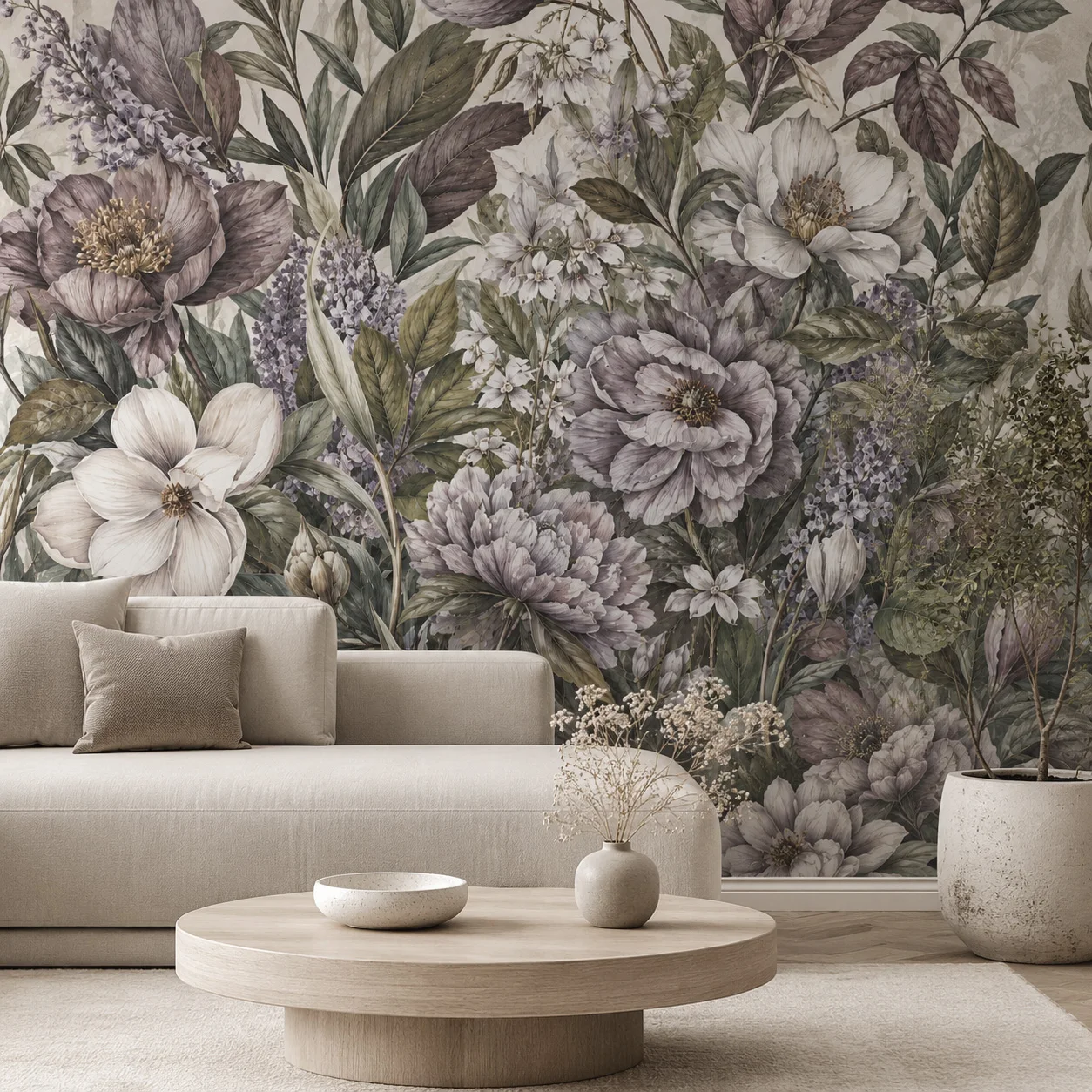 Vintage Floral Wallpaper Mural Botanical Peony Wall Art for Living Room Bedroom Custom Size Non Self Adhesive