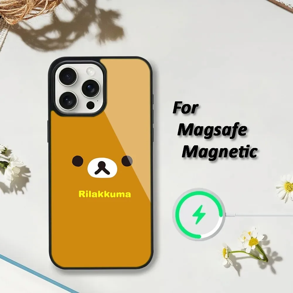 Cute R-Rilakkuma  Phone Case For iPhone 16,15,14,13,12,11,Plus,Pro,Max,Mini Magsafe Magnetic Wireless Charging