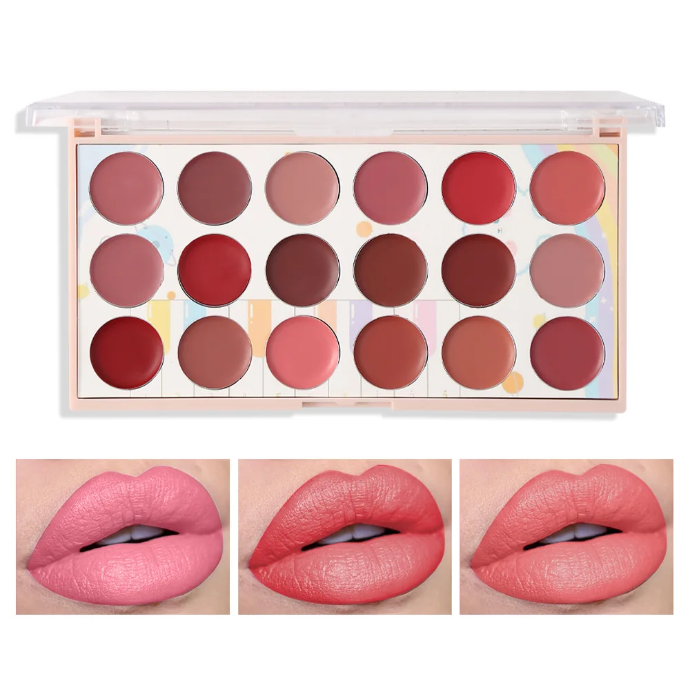 18 Kleuren Vochtinbrengende Niet-Vervagende Antiaanbakbeker Grensoverschrijdende Lippenstiftplaat Matte Matte Matte Lippenstiftset