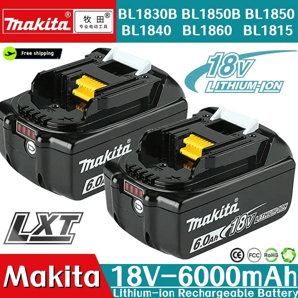 

Original Makita 6Ah/6000mAh for Makita 18V Battery BL1830B BL1850B BL1850 BL1840 BL1860 BL1815 Replacement Lithium Battery