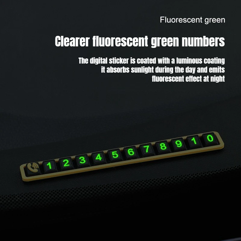 Car Temporary Parking Card Phone Number Card Plate Telephone Number Stop Luminous Parking Aid Garage Car Accessoires Interior