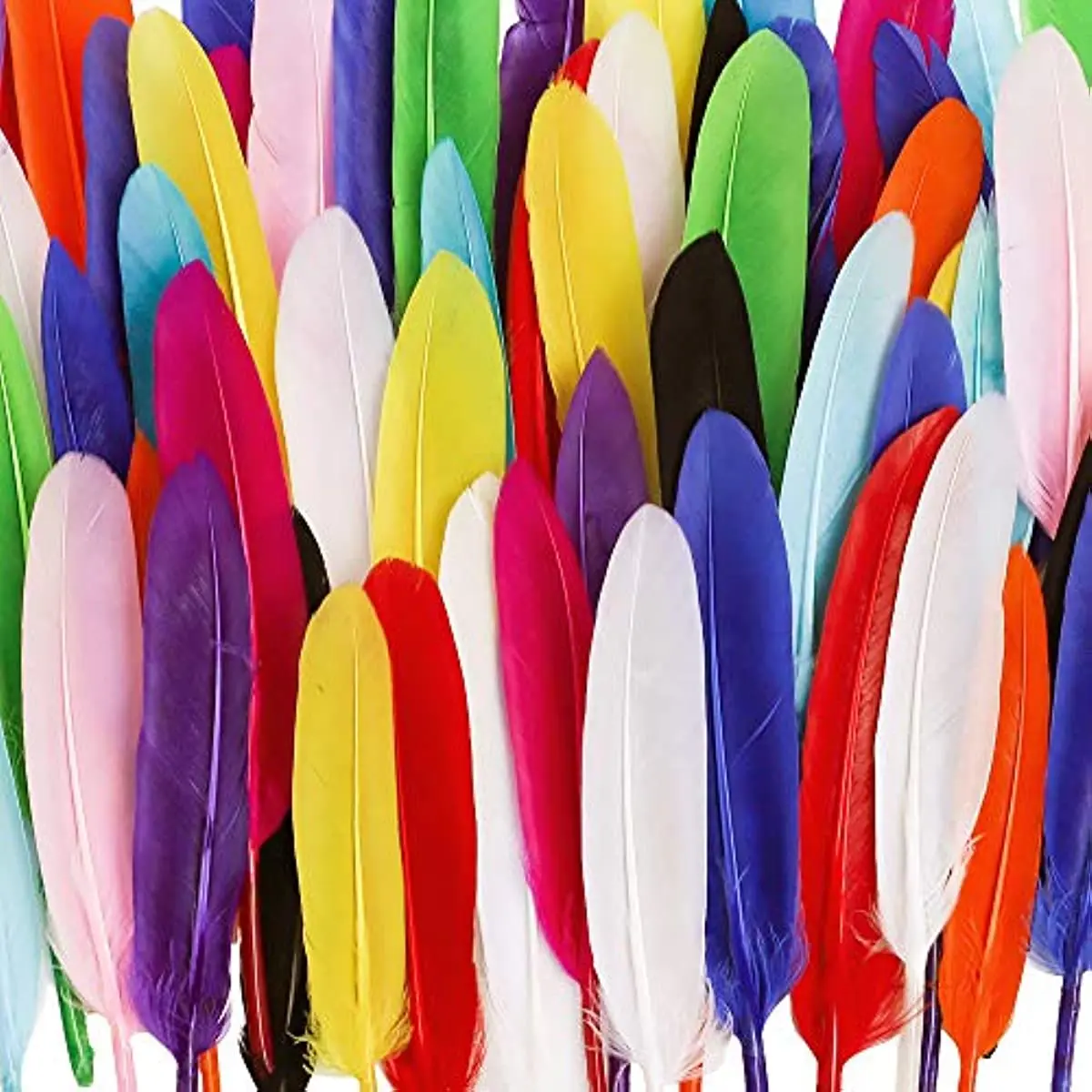 Colorful Natural Goose Feather 4-6 Inch /10-15 Cm 50/100Pcs DIY Carnival Feathers For Costume Headress Mask Crafts Home Plumas