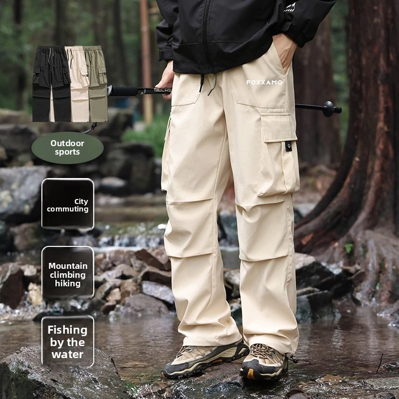 FOXXAMOCycling Camping y senderismo pesca otoño pierna recta suelta ocio Montañismo al aire libre pantalones deportivos americanos