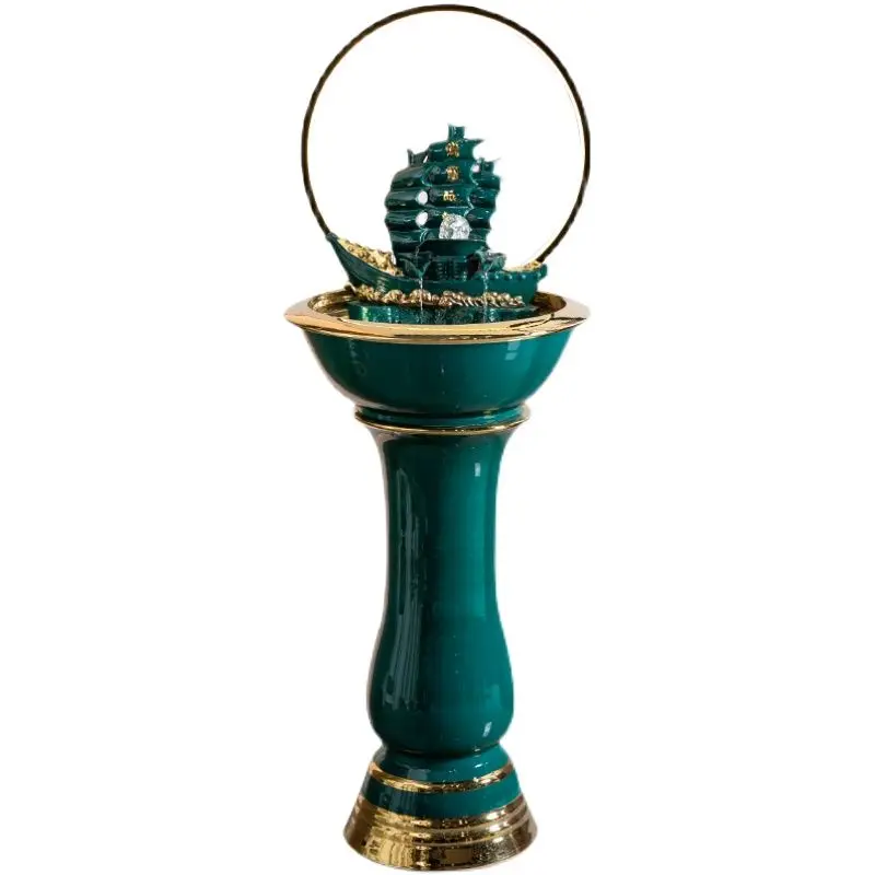 Ceramic fountain circulating water atomizing humidifier water feature living room entrance floor ornament