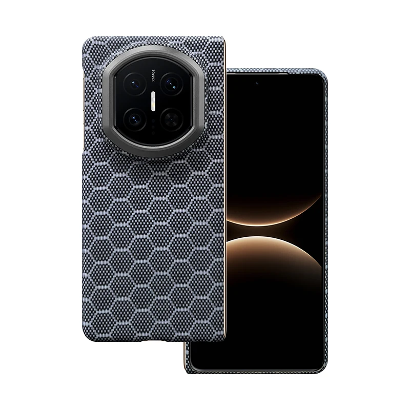 

Genuine 1500d Kevlar Aramid Fiber Phone Case For Huawei Mate X7 Del-al10 Del-lx9 Magnetic Charging Fall Prevention Back Cover