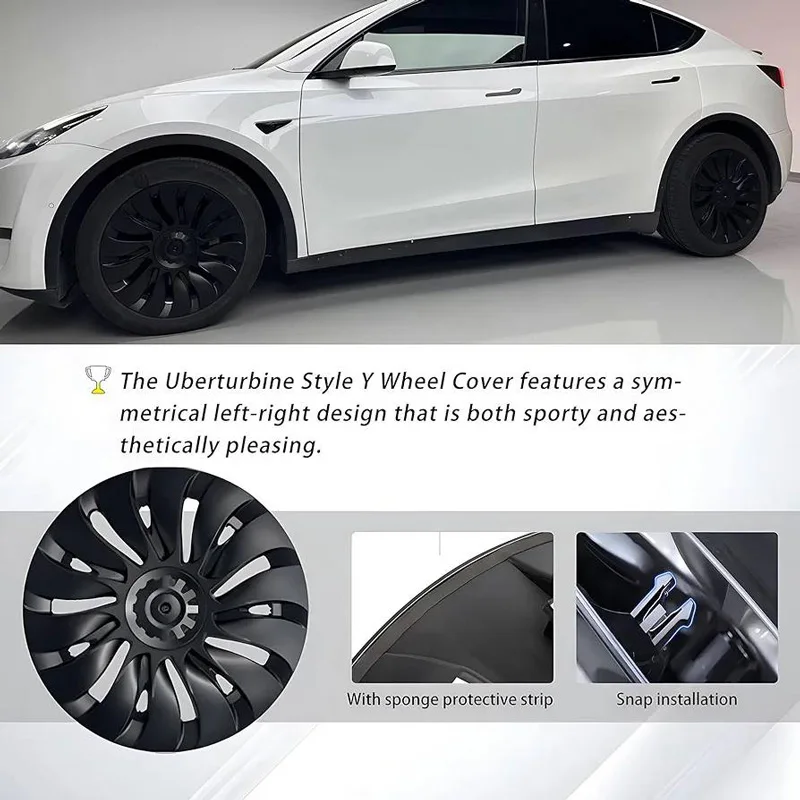 4PCS HubCap Performance Wheel Caps Automobile Replacemen Hub cap Full Rim Cover Accessories For Tesla Model Y 19 Inch 2018-2024